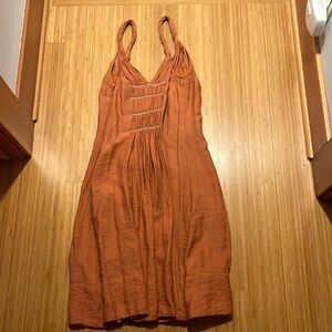 BCBG size 2 sun dress feels like linen in burnt orange